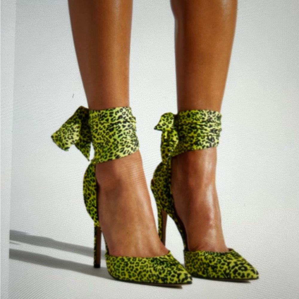 Shoe Dazzle Neon Leopard Print Heels